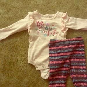 Baby girl onesie and pants set